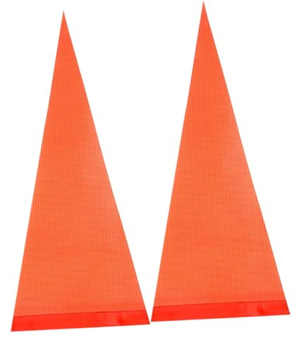 PRETYZOOM Lot de 2 Drapeaux de Sécurité Cycliste pour Vélo D'garçon et Filles, 21 X 42 X 42 Cm, Haute Visibilité Orange, Compatibles Tige 6 Mm, Accessoires de Cyclisme pour Sécurité