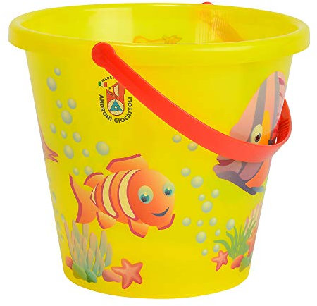 Simba 107106525 - Sandeimer transparent, es Wird nur EIN Artikel geliefert, Fischmotive, Höhe 17cm, Durchmesser 20cm, Sandkasten, Sandspielzeug