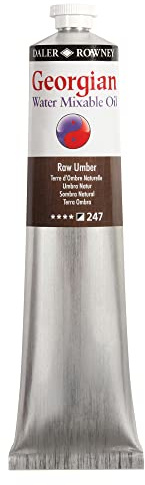 Daler-Rowney Georgian Water Mixable Oil Paint, Aluminium Tube, 6.76oz - 200 ml, Ivory Black