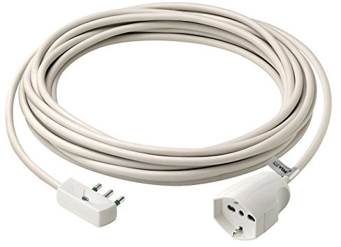 Vimar 0P32383.B Prolunga lineare universale 10 metri, 3G1.5, Spa17, spina piatta ricollegabile 2P+T 16 A 250 V~,bianco