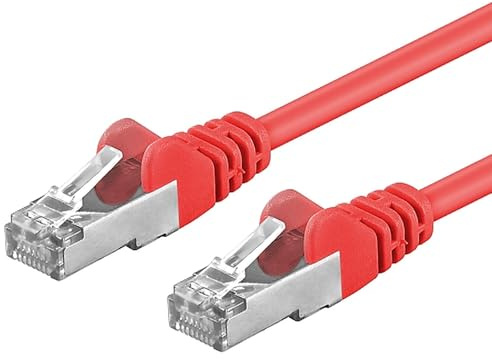 PremiumCord Netzwerkkabel, Ethernet, LAN & Patch Kabel CAT6a, 10Gbit/s, S/FTP PIMF Schirmung, AWG 26/7, 100% Cu, schnell flexibel und robust RJ45 kabel, rot, 2m