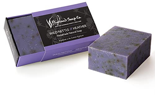 The Highland Soap Company Wild Nettle & Heather Handmade Soap 190g - Moisturising Soap with Shea Butter & Cocoa Butter