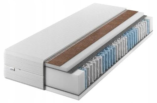 IZER Matratze 160x200 24 cm Taschenfederkern Härtegrad H3 H4 7 zonen Bett Matratzen 2 in 1 kokosfasern Rollmatratze Komfortschaum