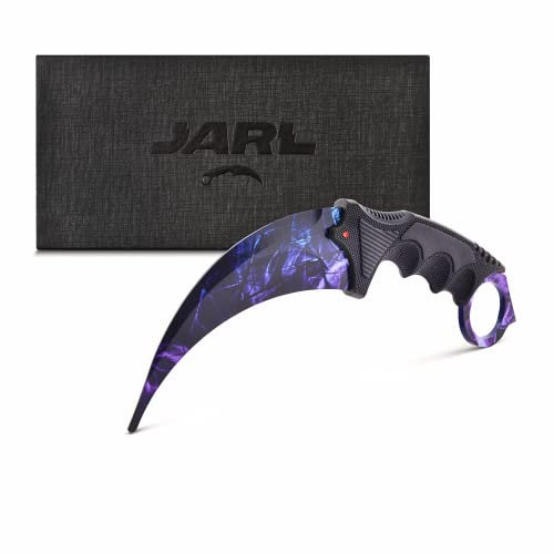 JARL Couteau CS:GO Entraînement & Collection - Répliques des Couteaux Counter-Strike avec Lame non Aiguisée en Acier Inoxydable - Cadeau pour les Fans de CS:GO avec Boîte Premium