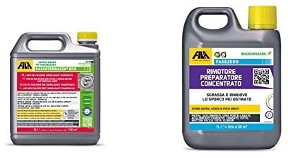 SALVATERRAZZA® ECO 5L, Impermeabilizzante Terrazzi Trasparente a Base Acqua Effetto Consolidante + FASE ZERO 1L, Detergente Rimotore e Preparatore Concentrato, Pulisce a Fondo e Prepara la Superficie
