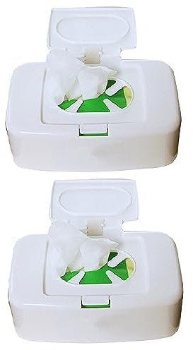 2 Stück Feuchttücher Box, Feuchtes Toilettenpapier Box, Taschentuch Aufbewahrungsbox, Box Feuchtes Toilettenpapier Mit Deckel, Kunststoff Tissue Serviettenbox, Druckknopf Tragbare Feuchttücherspender