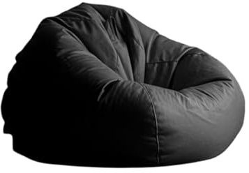 DAUTAI Faux Leather Bean Bag Chair, Comfortable Bean Bag Lounger, Technological Fabrics Breathable and Wear-Resistant Good Skin Feel, for Adult Teen (No Filler),Black,XXL