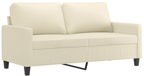 vidaXL Sofá de 2 plazas de Cuero sintético Color Crema 140 cm