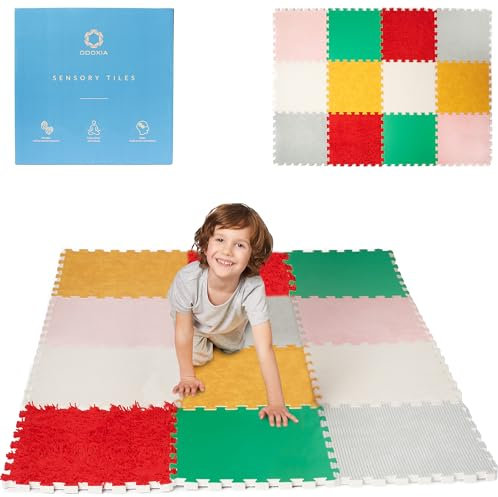 ODOXIA- Sensory Tiles Fabric, Colore Set 2, 12 pk, 1