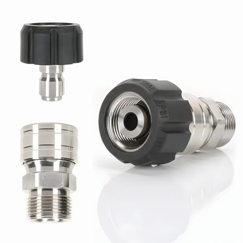 PLATEYTR Idropulitrice Adattatore Set, Sonda Sturatubi per Idropulitrice - Set di Accessori di Alta Qualità per Idropulitrice M22 Girevole a 3/8 Disconnessione Rapida