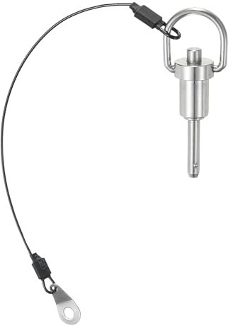 DTGN Pasador de Liberación Rápida de 5 mm x 15 mm (DxL) - Pasadores de Bloqueo de Bola de Acero Inoxidable 304 con Botón de Presión - Plata