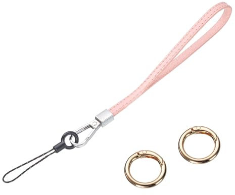 QUARKZMAN Cinturino da Polso in Pelle Liscia, Cinghie da Polso Antiscivolo per Borsa a Mano Cellulare Portachiavi Portafoglio (Rosa)