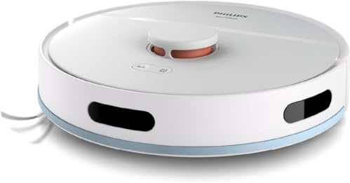 Philips Homerun Serie 2000 2. Gen: 2-in-1 Saug- und Wischroboter, 6.000pa Saugkraft, 130 Minuten Laufzeit, Lasernavigation, Teppichboost, App-gesteuert, Arktikweiß (XU2000/25)
