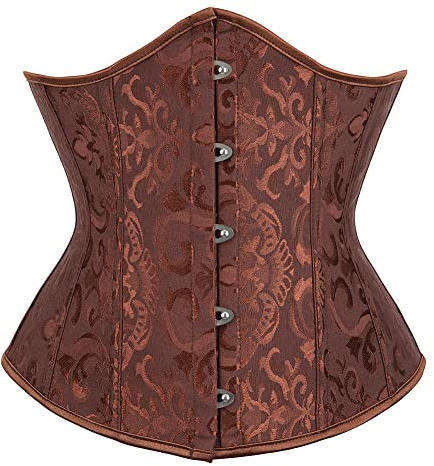Kelvry Women's Satin Waist Cincher Lace up Boned Bustier Underbust Corset