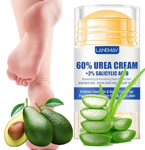 60% + 2% crema per la cura dei piedi, crema per i piedi molto secchi, crema idratante e senza crepe, forza massima per mani, piedi e cura del corpo (40 g-aloe)