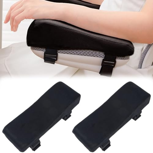 craspire 2 stycken armstödsdynor för kontorsstolar armstödskuddar svart avtagbar tvättbar minnesskum kuddfodral för ergonomiskt skrivbord dator spelstolar rullstol armbågsstöd