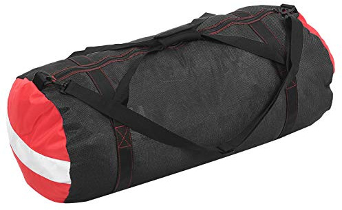 Agatige Borsa per immersione, Borsa a tracolla in rete da 100 litri Borsa per attrezzatura subacquea in PVC Oxford per indumenti bagnati Flipper (Nera)