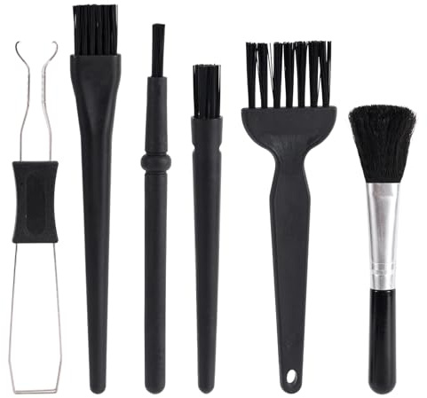 6pcs Kit de Nettoyage de Clavier, Extracteur Touches en Acier Inoxydable et Brosse Antistatique pour Claviers d'Ordinateur Cartes Mères d'Appareils Photo et Équipements Bureau