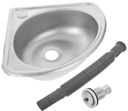 ULDIGI Stainless Steel Rv Sink Tiny Wash Basin Portable Outdoor Camper Dishwashing Sink Single Bowl Bathroom Countertop Basin Style