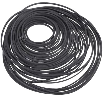 Asukohu Correas de transmisión de goma, tamaño mixto, 0,7 mm y 1,0 mm, sección cuadrada, longitud de plegado de 40-135 mm, para correa de transmisión de equipos auditivos vintage