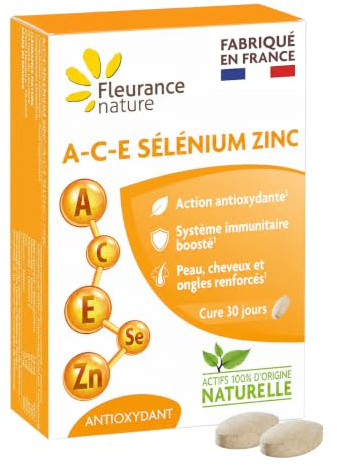 Vitamines A-C-E Sélénium Zinc | Bouclier Antioxydant | Eclat Peau Cheveux