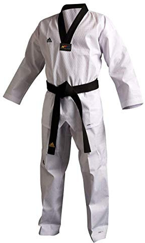 adidas AdiChamp III Taekwondo Uniform with Black V Neck