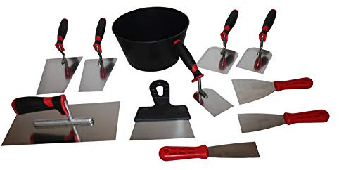 Maurerset 10-tlg. *Glättekelle Kelle Gipser Spachtel rostfrei* + Gipsbecher