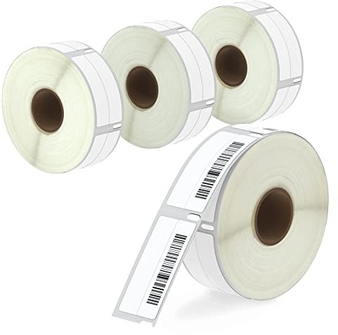 BETCKEY - 4 Rollos 99017 Etiquetas Adhesivas Compatible con DYMO S0722460, 12mm x 50mm, 880 Etiquetas para Carpetas Colgantes para LabelWriter 450, 4XL, No se aplica 550 o 5XL