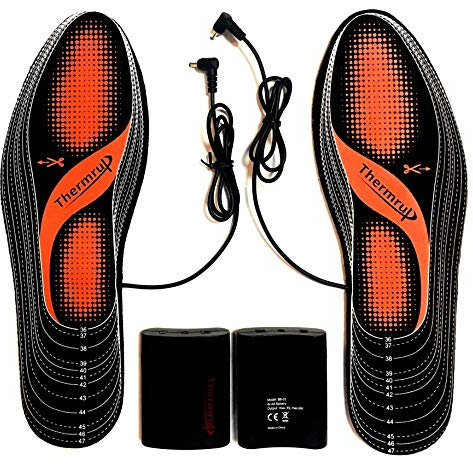 Beheizbare Einlegesohlen Thermosohlen mit Zwei Warmstufen, Größe: 36-47(zuschneidbar), waschbar
