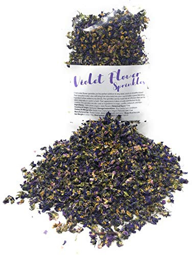 Dried Violets - Natural Violet Flower Sprinkles from Germany (Viola Odorata) - Perfect addition to any salad, snack or smoothie bowl | Net Weight: 0.35oz / 10g | Whole Viola Flowers