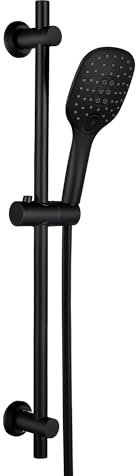 Görbach Set doccia con doccetta, asta per doccia con supporto per doccia, soffione doccia con tubo e supporto, set per asta doccia, 0,7 m, con tubo per doccia a mano (1210)