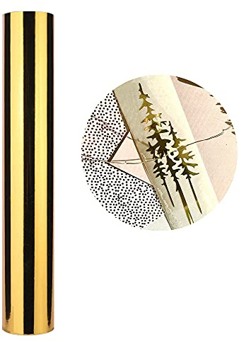 Heinaroman Rouleau Vinyle Adhésif - 30cm×152cm Chromée Or Repositionnable Film auto-Adhésif Pour Couper et Silhouette Cameo, Appliqué Dans Les Travaux Manuels et La Décoration de La Maison