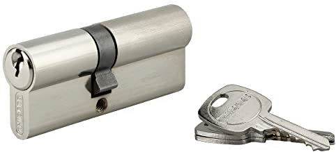 DRITTER SICHERHEITSHERSTELLER SEIT 1920 00916294 - Zylinderschloss 35 x 45 mm, 3 Schlüssel - Abmessungen 35 x 45 - Profilzylinder - Standard - Europäischer Profilzylinder - vernickelter 5-poliger Mechanismus