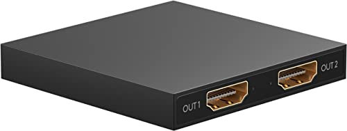 Goobay 58480 Splitter HDMI 1 in 2 Out - Distributore 4K a 30Hz (2160p) / Commutatore 1.4 per Due Monitor Con 60Hz a 1080p