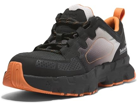 Timberland PRO Men's Powertrain EV Composite Safety Toe Industrial Athletic Work Shoe, Grey/Orange, 9.5M