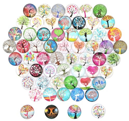 60 Stück Muggelsteine Bunt Kinder Gemischte Farbe Glassteine Glasnuggets 25mm Bunte Glassteine Kuppel Glas Cabochons für Glückssteine DIY Halskette Anhänger Ohrringe Fotorahmen