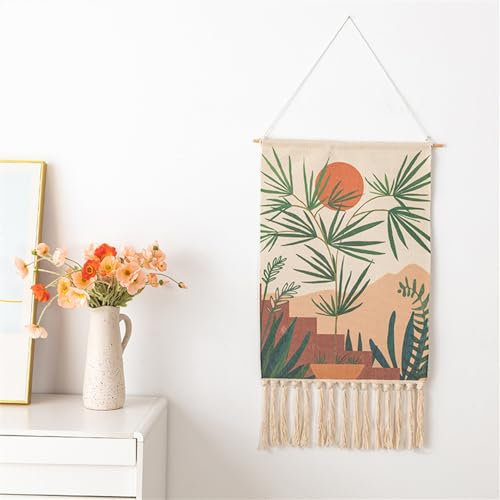 BMIDRUT Arazzo da appendere alla parete in tessuto macramè, arazzo bohémien, arazzo artistico per casa, appartamento, dormitorio, sfondo, 50 x 85 cm