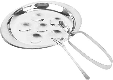 SilteD 3-teiliger Schneckenteller aus Edelstahl mit Schneckenzange und Gabeln, 6 Löcher, Schneckenteller, Schneckengeschirr, Schneckenzange, Schneckengabel, Meeresfrüchte-Essset für Küche, Restaurant,