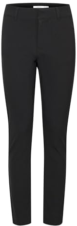 b.young BYDIXI Pantaloni da donna in tessuto, con tasche laterali, passanti per cintura, elasticizzati, slim fit, Nero (200451), 46