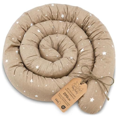 Kroppskudde Side Sleeper säng orm 200 cm Långkudde Rullkudde Sovkudde Nackrulle Sängkudde Mjuk Ergonomisk Tvättbart Överdrag Andningsbar Oeko-Tex Beige med vita stjärnor