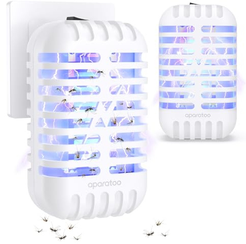 Lampada Antizanzare Elettrica, Antizanzare da Presa, Confezione da 2 Dissuasori Elettrici per Insetti con Luce UV – Lampada Antizanzare per Zanzare, Mosche e Falene