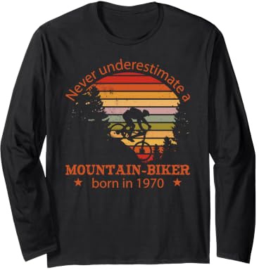 MTB Bike Ciclista Mountain-Biker Nacido 1970 Cumpleaños Bici Manga Larga
