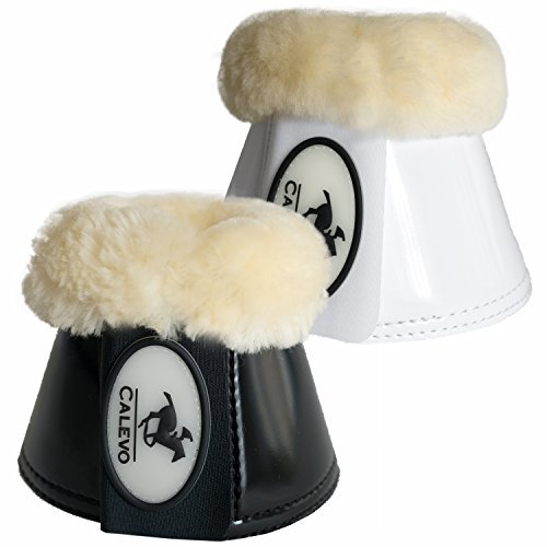 CALEVO - Pony Lack Kunstleder Springglocken m. Lammfell