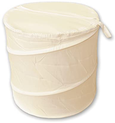 Blue Canyon Polyester Pop Up Laundry Basket, 49 cm Heigth x 41 cm Diameter, Cream