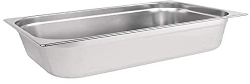 Vogue K924 Stainless Steel 1/1 Gastronorm Pan 20Ltr/150mm Deep Food Container, Silver