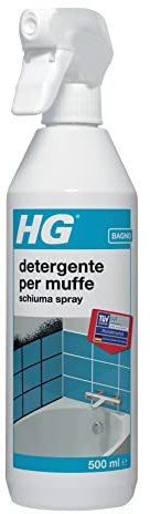 HG Schiuma spray per la rimozione della muffa e detergente, rimuove le macchie di muffa da pareti, piastrelle, guarnizioni del bagno e altro - 500 ml (632050106)