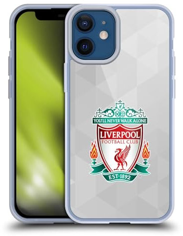 Head Case Designs Officially Licensed Liverpool Football Club White Geometric 1 Crest 1 Gel Case [Military Grade Protection] Compatible with Apple iPhone 12 Mini and Compatible with MagSafe