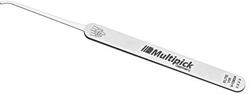 Multipick ELITE Profi Lockpicking Dietrich Hook 1 (V06) 0,4 mm Slim - Made in Germany - Lockpicking Set - Dietrich Set für den professionellen Gebrauch für Schlüsseldienst und Behörden Chrome