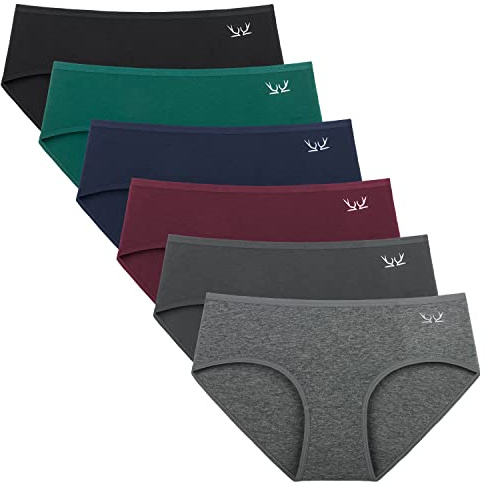 Benirap Womens Underwear Soft Cotton Hipster Panties Breathable Briefs 5 or 6 Pack