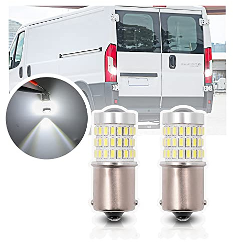 NSLUMO Reverse Light Bulbs, P21W Led Bulb for Fiat Ducato Peug.eot Boxer Expert, Ci/troen Relay Jumper Jumpy P21W LED Backup Light 2x Xenon White Canbus Reverse Light Bulbs Backing Lamp